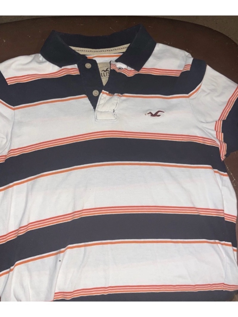 Y2K 2000s Hollister Co Men’s Striped Short Sleeve Polo Size L